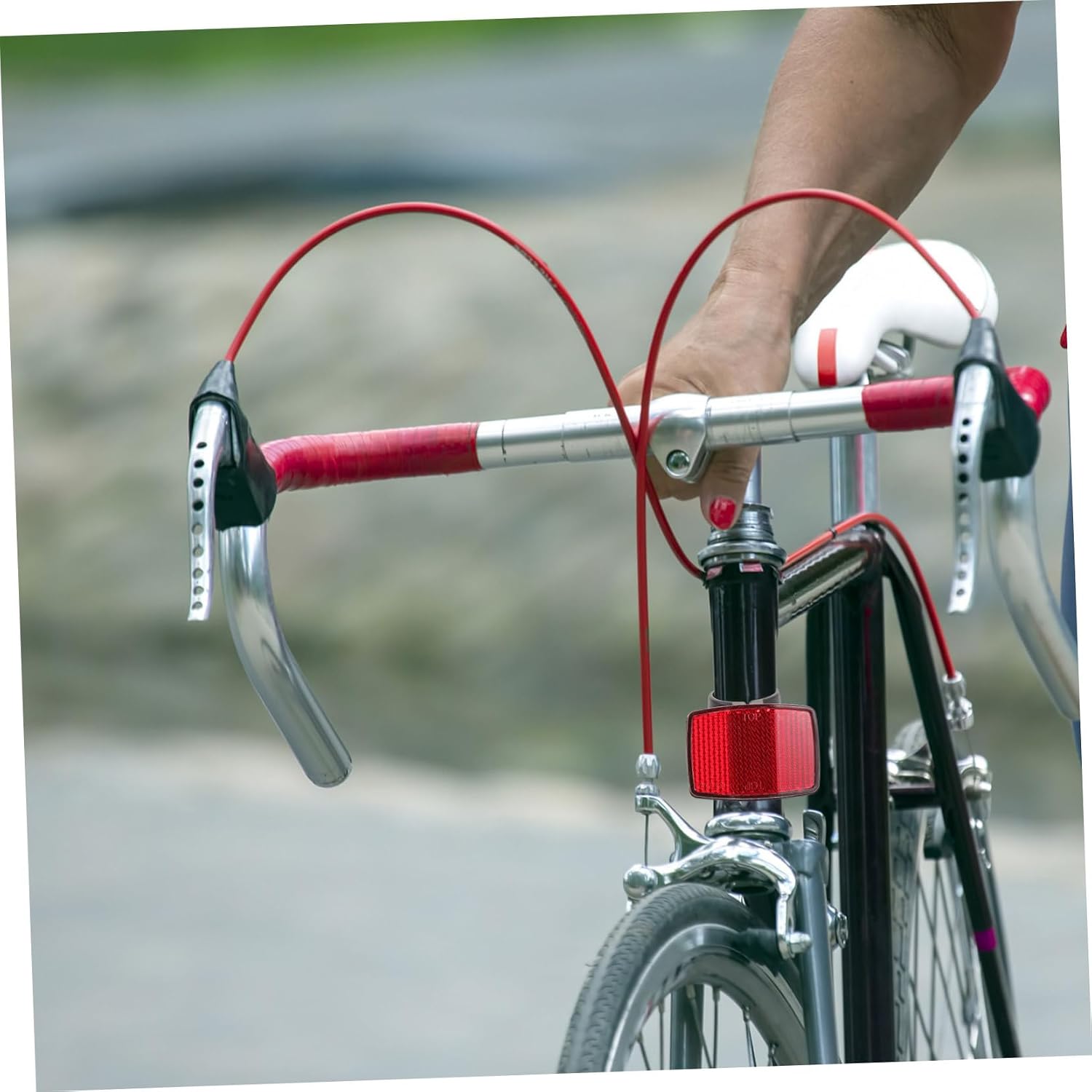 WOONEKY Reflective Bike Safety Warning Reflectors Front Rear Wheel Lights for Night Riding Easy to Install Bright Reflective Lens for Enhanced Visibility