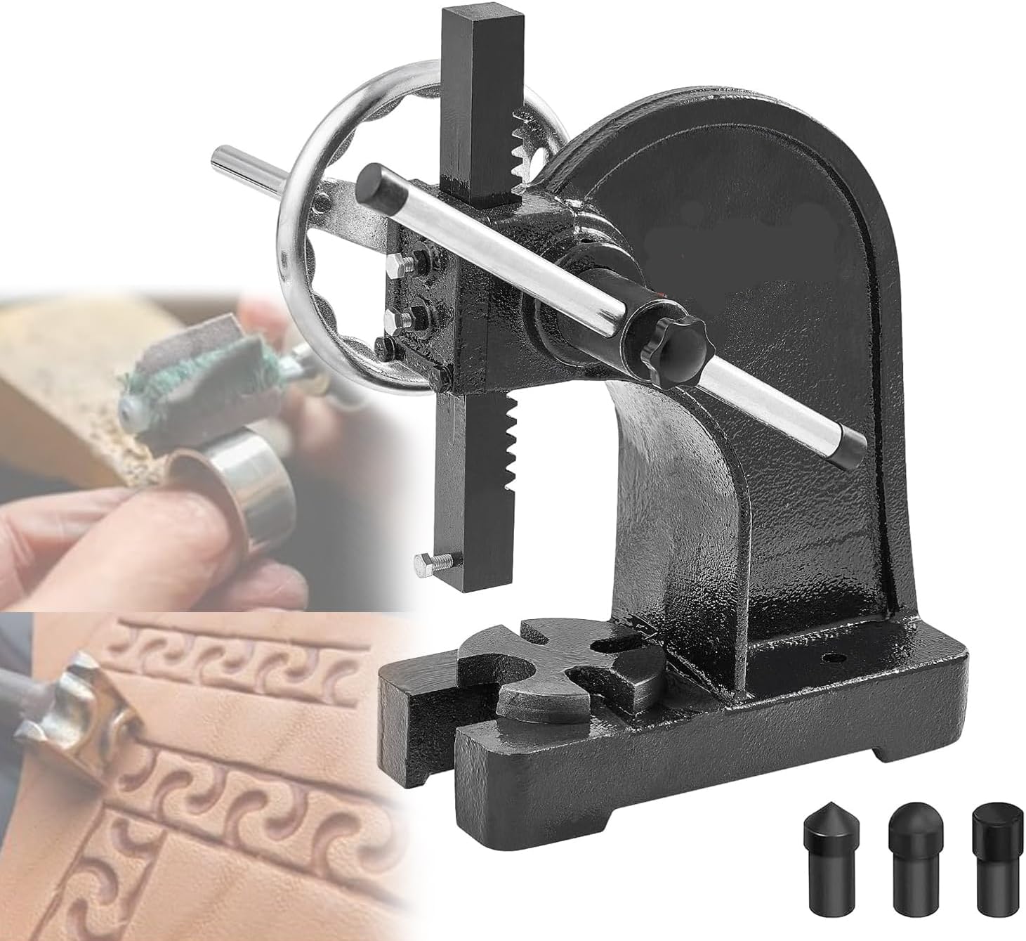0.5/1/2/3 Ton Arbor Press, Φ90/170 Precision Hand Press, with Handwheel, 5.9" Maximum Height, Provide Precise Work Assistance, for Stamping, Bending, Stretching, Forming