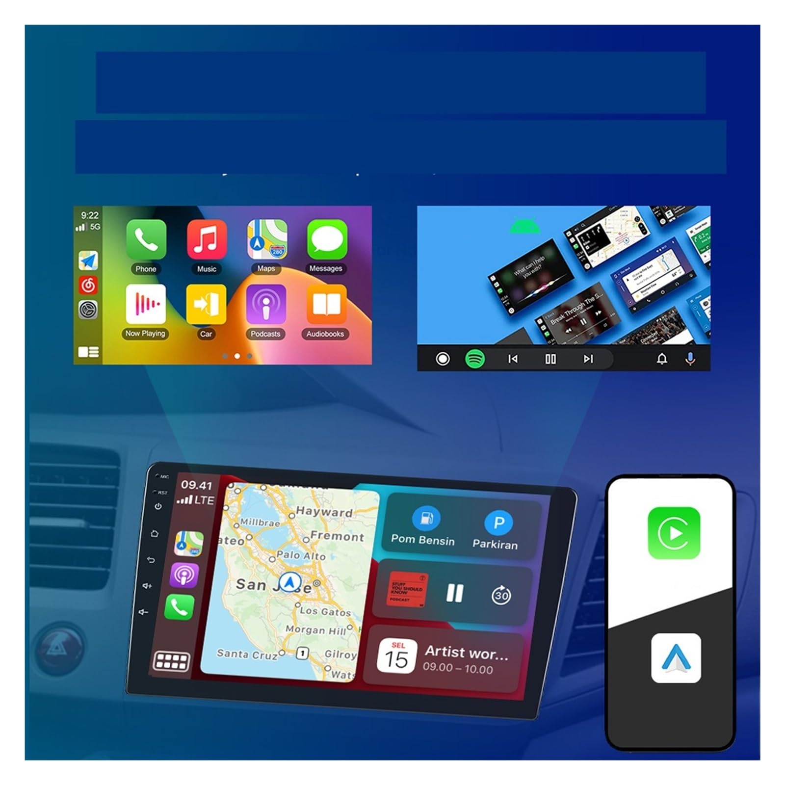 Nawigacja satelitarna Radio Samochodowe Multimedialny Odtwarzacz Wideo Automatyczna Nawigacja GPS(2 32G Carplay)