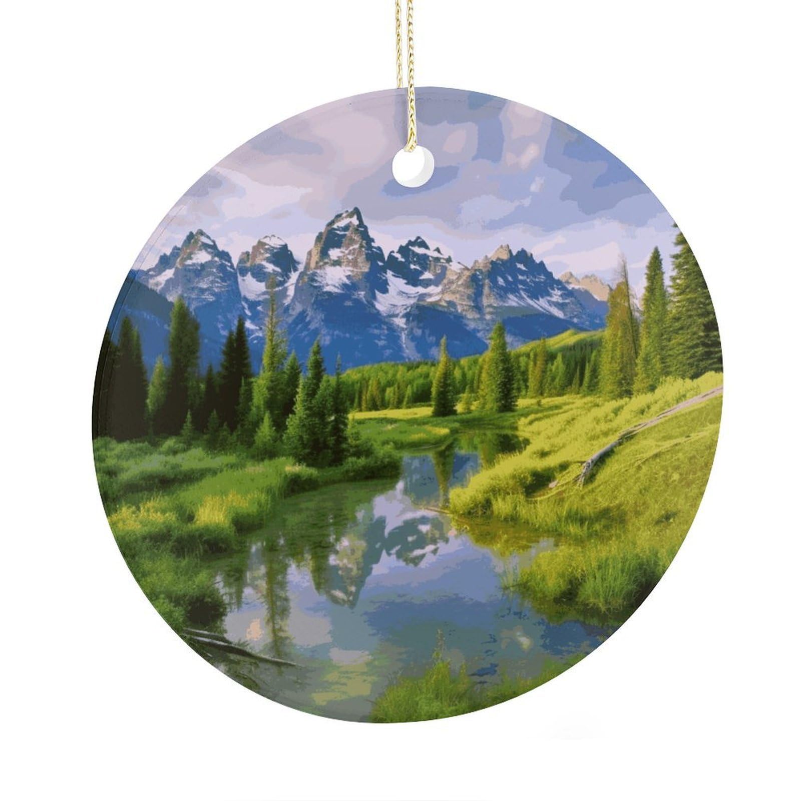 Fekiloot Style National Park Christmas Ornaments 2.9 Inch Round Ceramic Ornament Keepsake Thank You Gifts For Office, Room, Home - Holiday Present Ideas