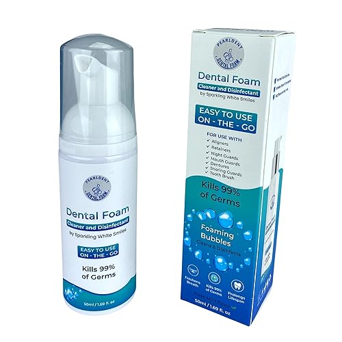 Espuma dental Pearldent - Limpia y esteriliza aparatos dentales y ortográficos extraíbles - Suministro de hasta 4 meses. Ideal para alineadores,