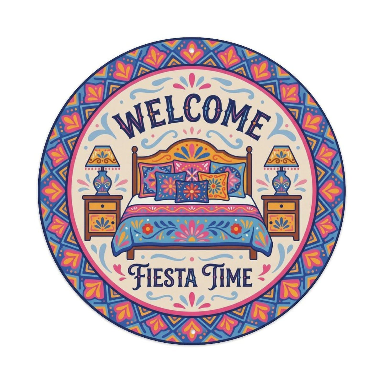 Vintage Welcome Guesthouse Hanging Metal Tin Sign Plaque