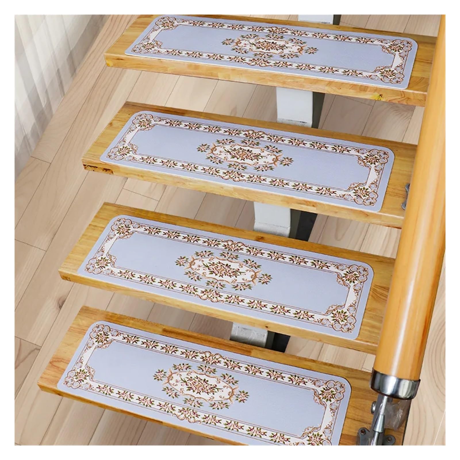 Tapis d'escalier doux et élégant protection en bois 55x22cm Lot de 7