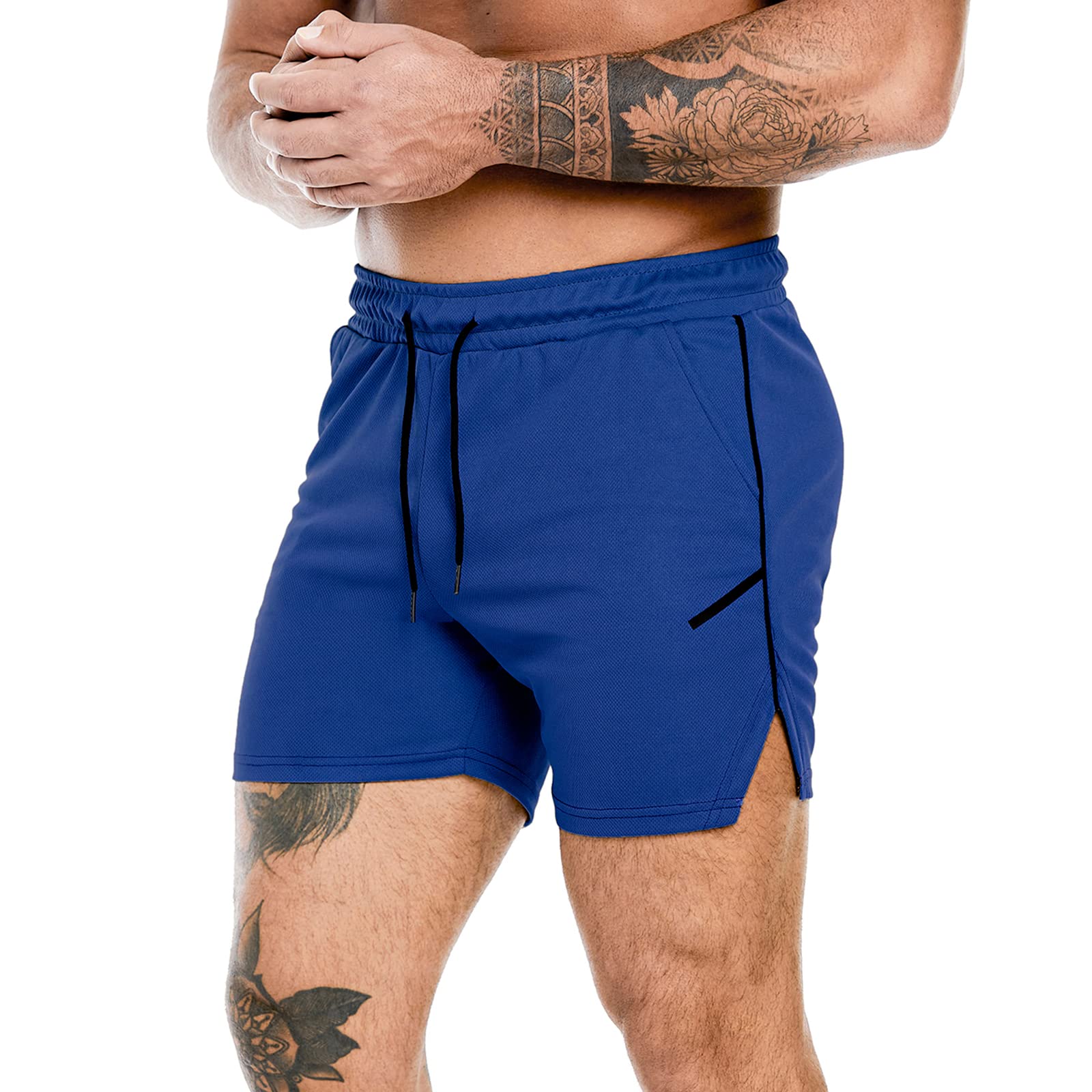 PIDOGYM Men's Workout Running Shorts 5 Inch, Lightweight Mesh Gym Athletic Fitted Short Pants for Bodybuilding Training