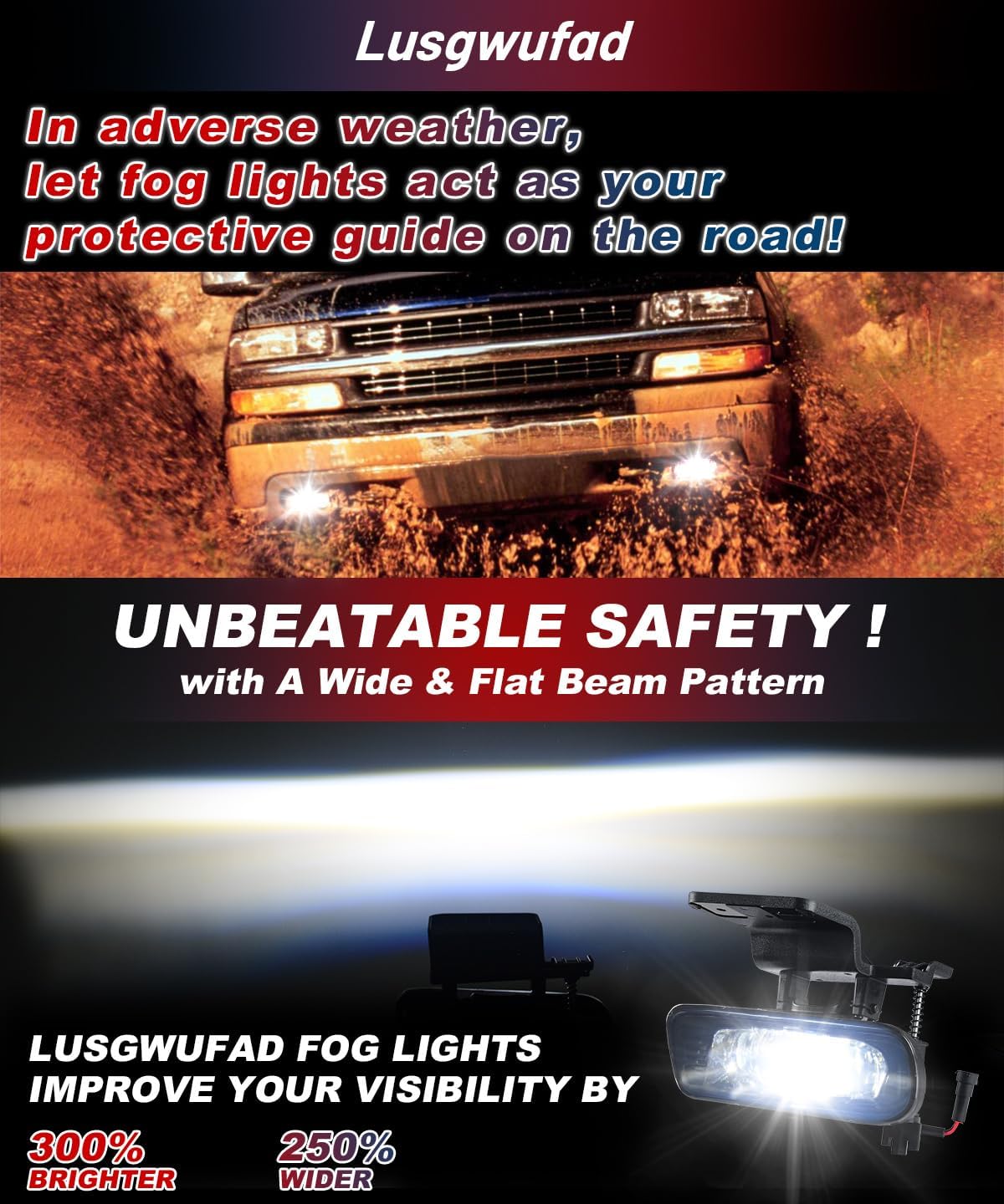 Ultra Bright LED Fog Lights - High Lumens, Long Lifespan, Fit for Chevy Silverado 1999-2002, Suburban & Tahoe 2000-2006 | DOT Approved - Fog Lamps Replacement Accessories