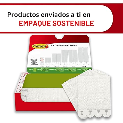 Miniatura 10 de Command Tiras para colgar cuadros XL de 2 libras, 1 par de tiras blancas Command resistentes para colgar cuadros