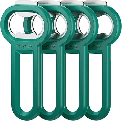 Miniatura 11 de Linoroso Abrebotellas magnético para refrigerador, abridor de botellas de cerveza y abrelatas de soda con captador de tapas, abridor de cerveza