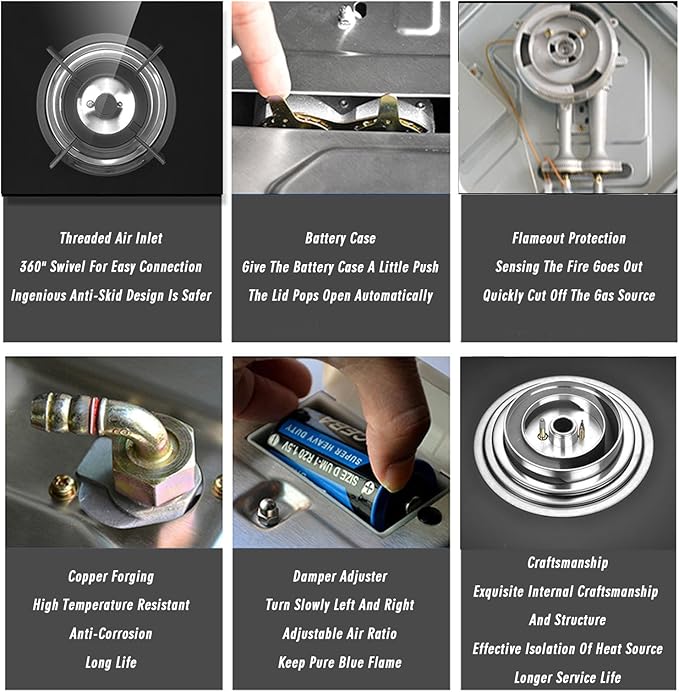 Estufa Portátil a Gas con 1 Quemador, 4.0KW, Vidrio Templado miniatura 6