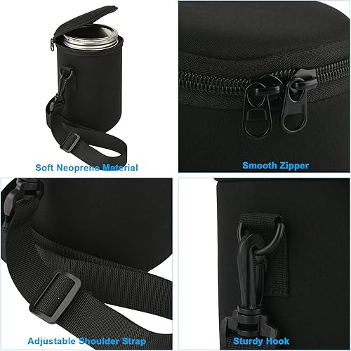 Miniatura 5 de Cosmos Mason Jar - Bolsa térmica de neopreno portátil con aislamiento para frascos, funda de botella de vidrio con correa ajustable y cremalleras