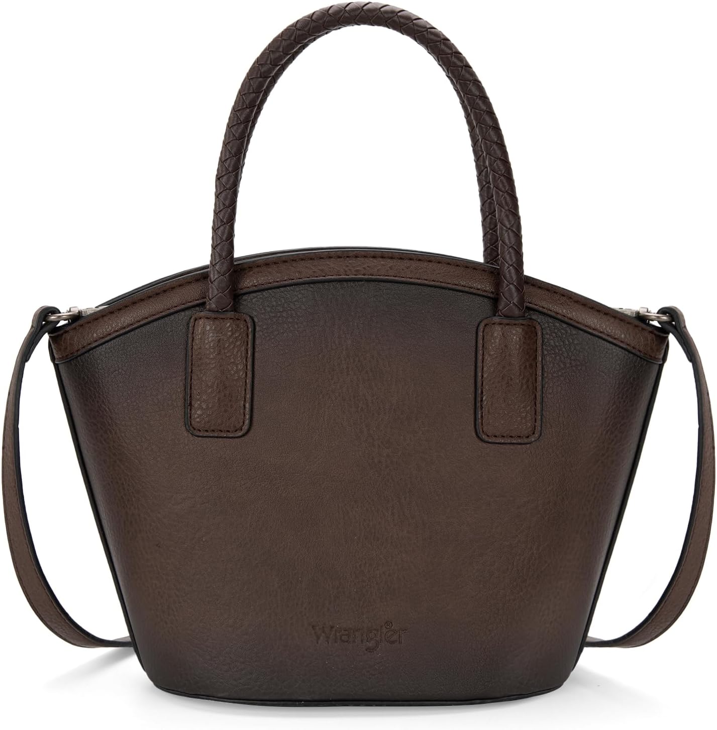 Wrangler 2 Pcs Small Tote Bag for Women Distressed Shoulder Purse Woven Handle Crossbody Bags with Small Wallet Purse