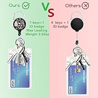 Vista 12 de Giancomics Black ID Badge Holder with Lanyard, Lanyards for ID Badges with Badge Reel Retractable Heavy Duty, Lanyard with ID Holder Keychain Clip