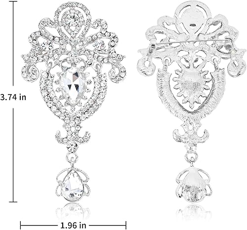 Miniatura 2 de YARIEW Broches para mujer, broche de diamantes de imitación vintage para mujer, broche de flores para negocios, ramillete, accesorios de fiesta de