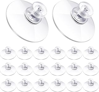 20 Pcs Suction Cup Plastic Suction Pads 40 mm Clear PVC Sucker Pads Strong Adhesive Suction Holder with Screw Nut for Car Shade Cloth Glass Bathroom Wall Door Glass Window
