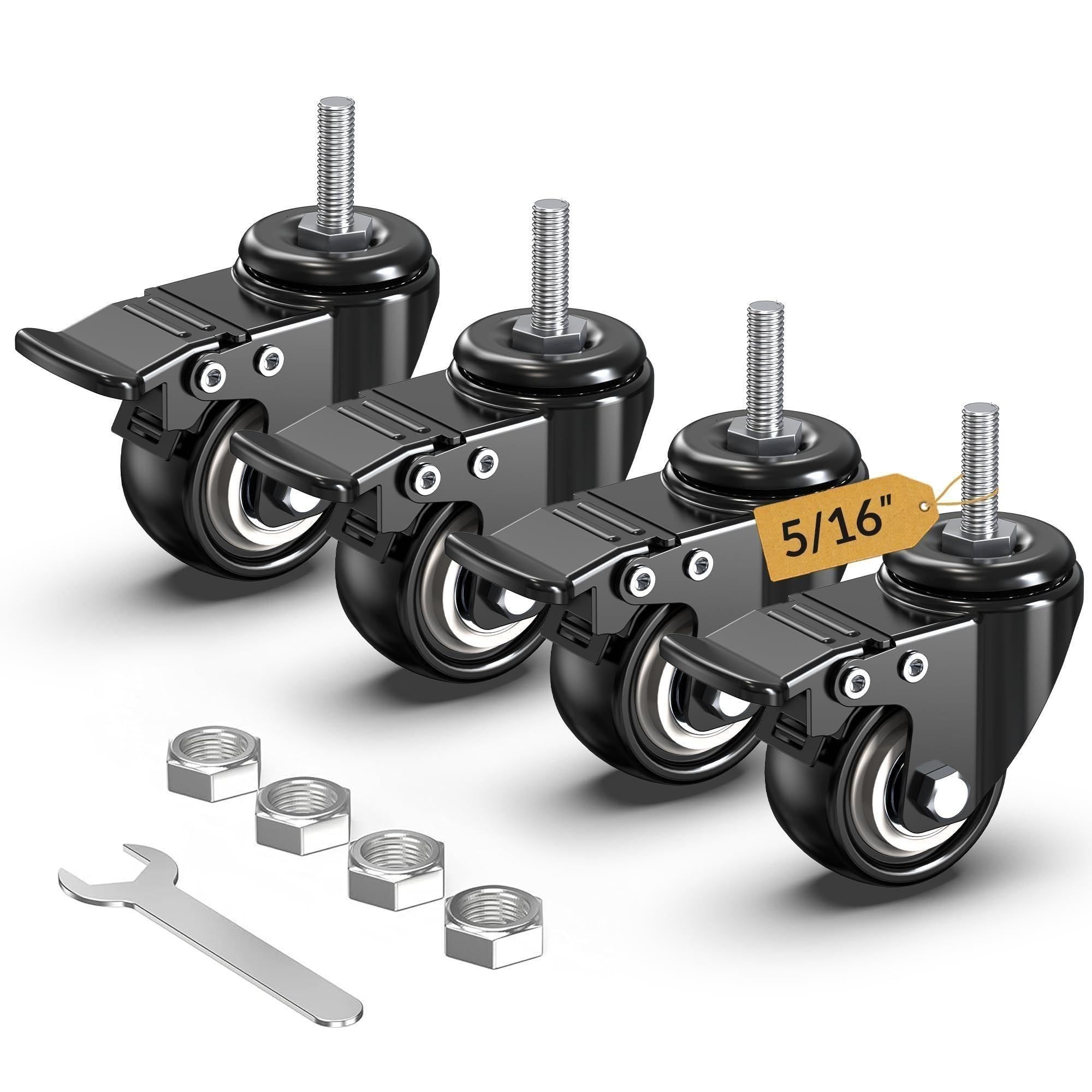 HOLKIE Stem Casters - Heavy Duty Locking Wheels -10