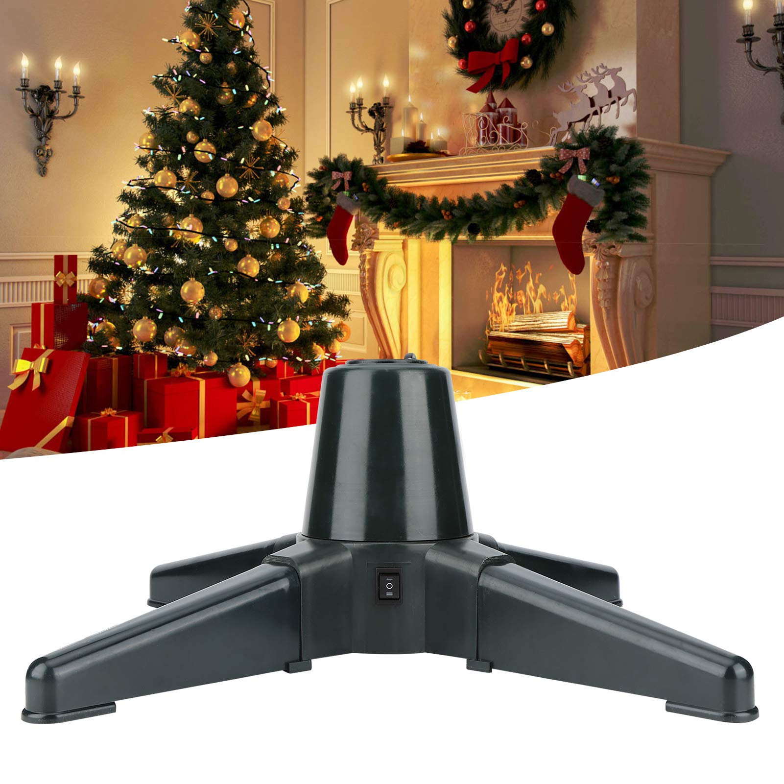Soporte para árbol de Navidad, Soporte Eléctrico Giratorio de 360 ​​Grados para árbol de Navidad, Estante de Soporte para árbol Estable para Decoraciones Navideñas en el Hogar