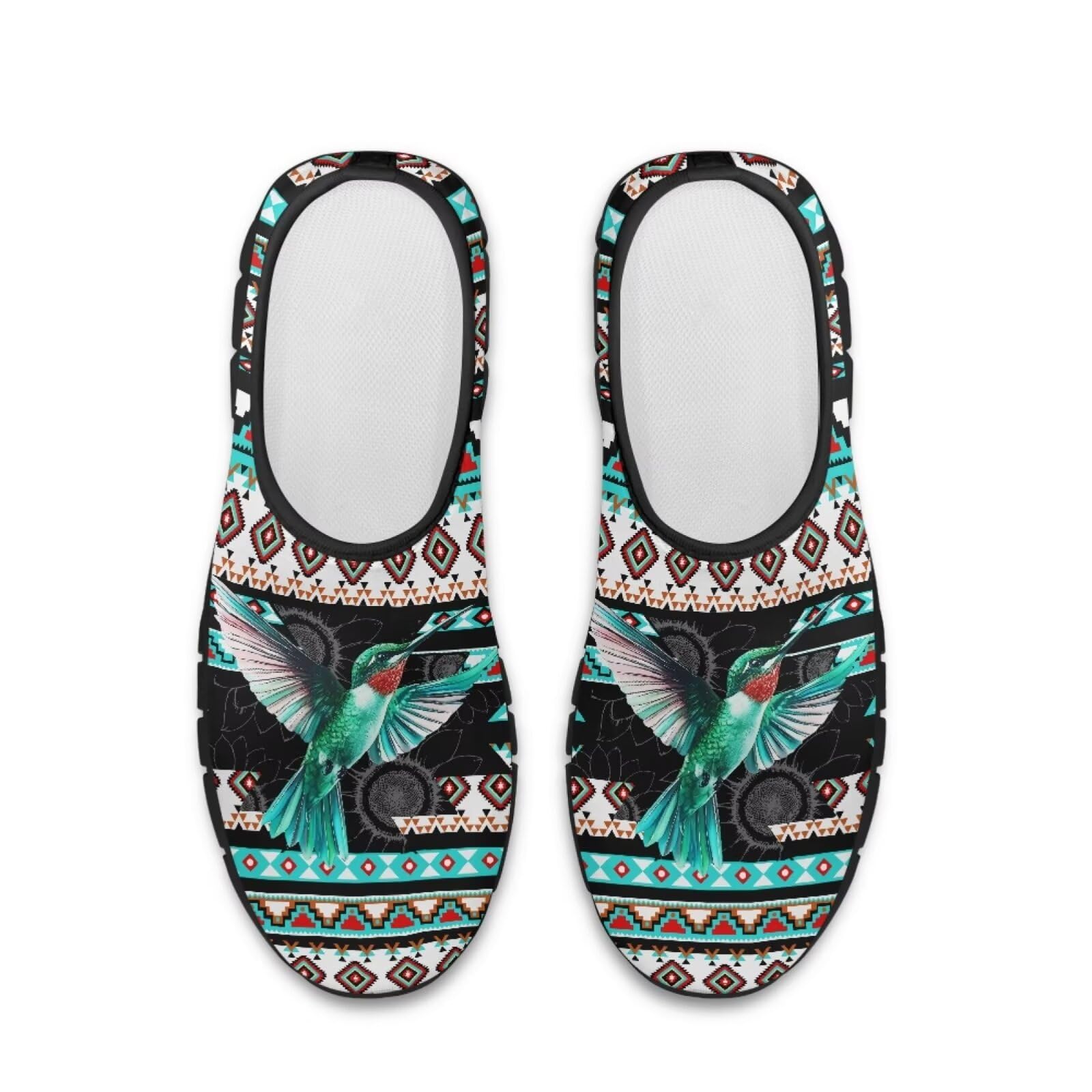 xixirimido Aztec Walking Shoes for Women Casual Slip On Non Skid Flat Sneakers Fashion Breathable Tennis Work Footwear