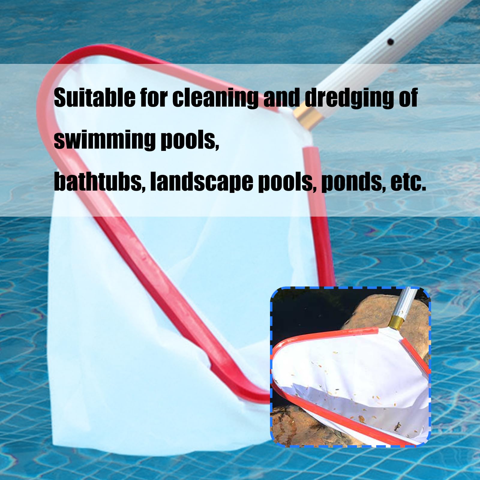 Retino da piscina di alta qualità, resistente, rastrello per foglie per piscine e laghetti, accessori essenziali per il nuoto per una facile rimozione dei detriti
