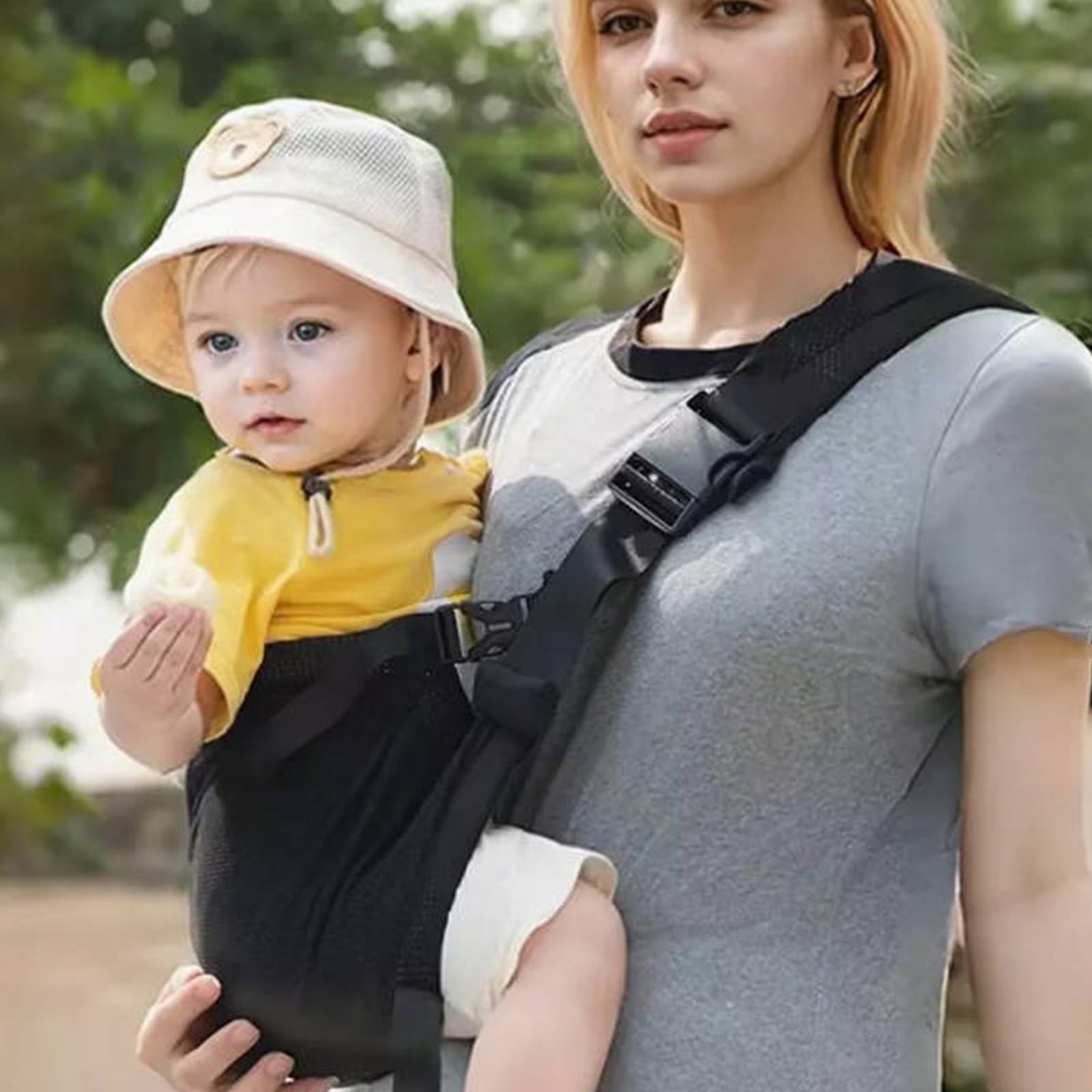 Porteo Bebe Recien Nacido Multifunción Portabebes Lateral Ajustable Portabebes Lateral Fular Portabebe Verano, Adecuado para Bebés y Niños Pequeños de 6 a 48 Meses (Negro)