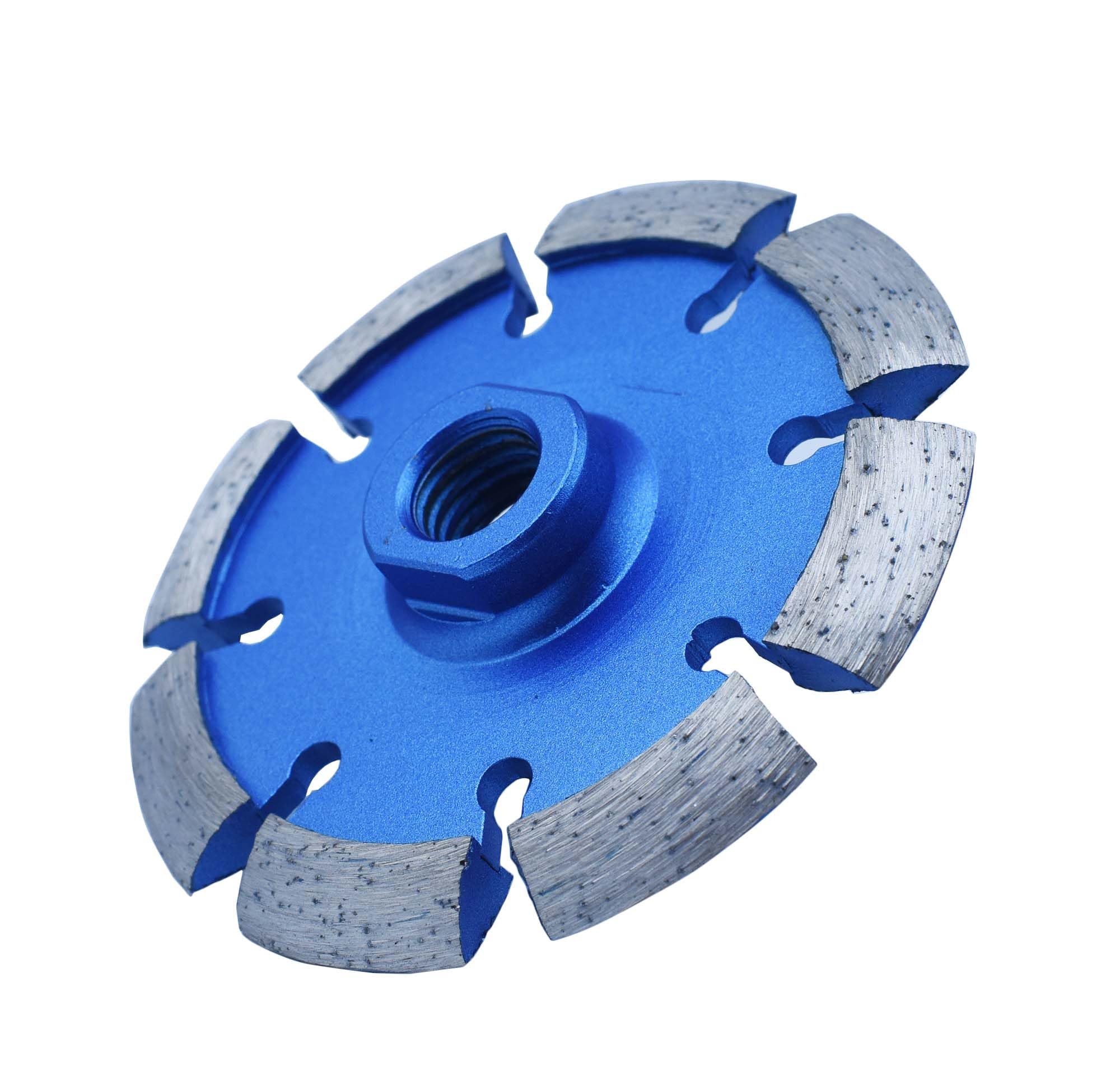 4 Inch 0.375" Width 5/8"-11 Arbor Diamond Crack Chaser Grinidng Wheel for Concrete, 0.375 Inch Thick Segments Diamond Mortar Joint Raking Blade (4" x