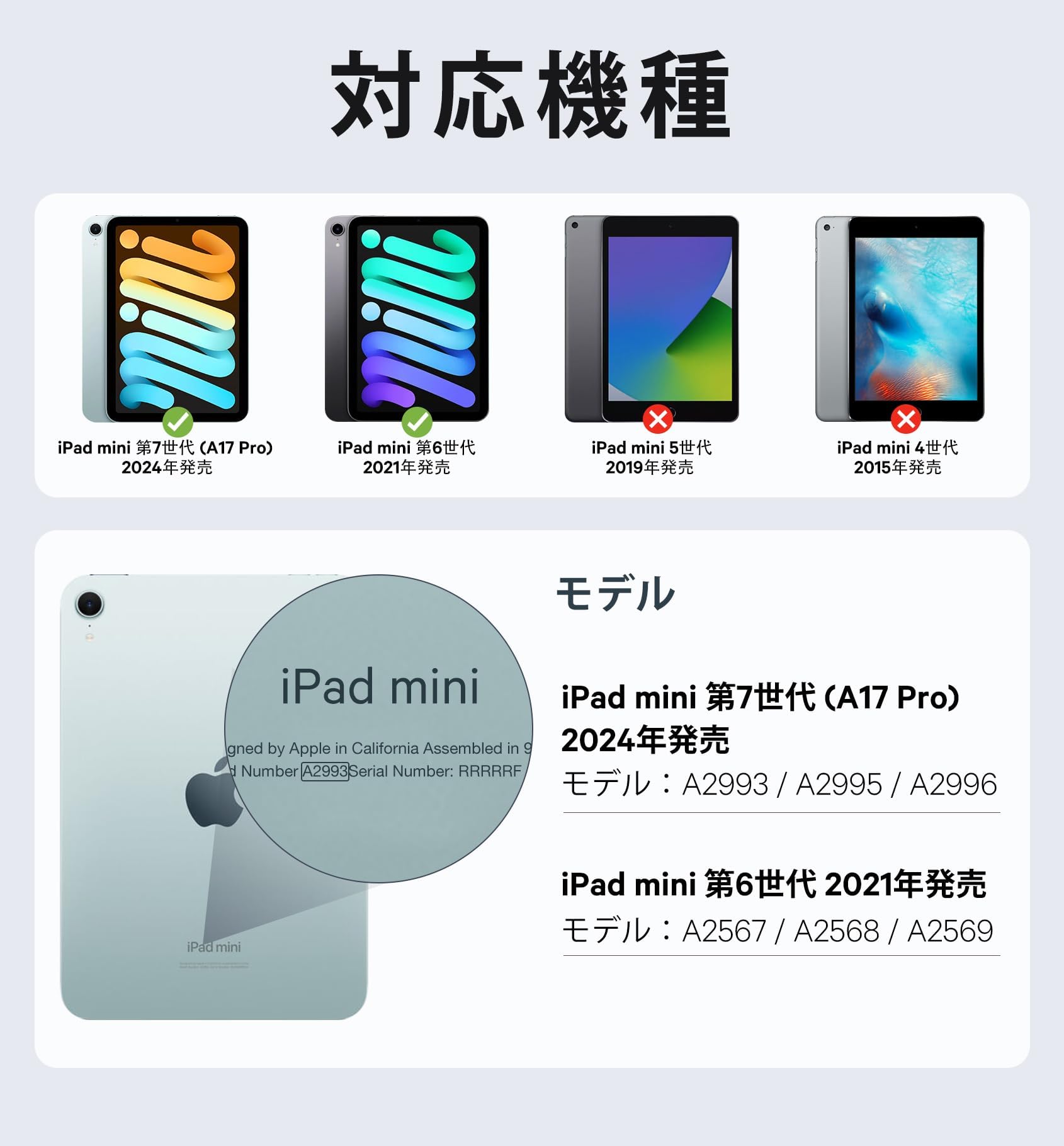 Amazon.co.jp: Earto iPad Mini 7 A17 Pro 第7世代(2024)/Mini 6 第6