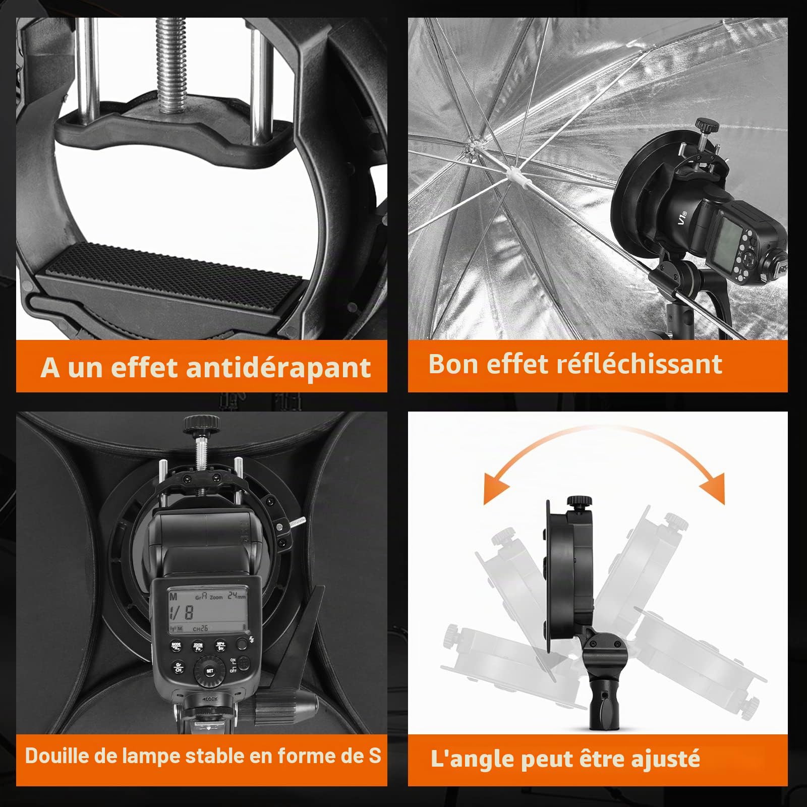 Godox S2 60x60cm 24 "*24" Kit di softbox universale pieghevole Bowen Mount S-Type Staffa per godox v1 ad400pro ad200 v860ii tt685
