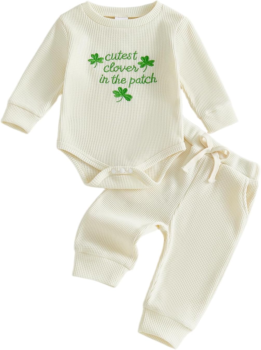 Douhoow Baby Boy St Patricks Day Outfit Infant Boy Girl My 1st St Patricks Embroidered Baby Sweatshirt Romper Pants Set