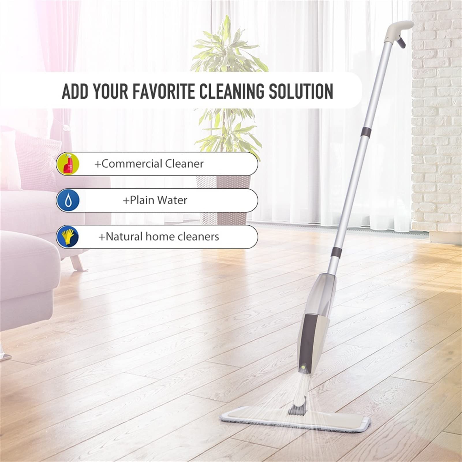 PISO DE PISO DURANTE FRENTE DE SPRAY DE MOP CON PIEZAS DE MICROFIBRAS REUSABLE 360 GRADO MANGE FRONEZA for LA COCINA DE HOGAR Laminado Laminado Azulejos de cerámica de madera Limpieza del piso