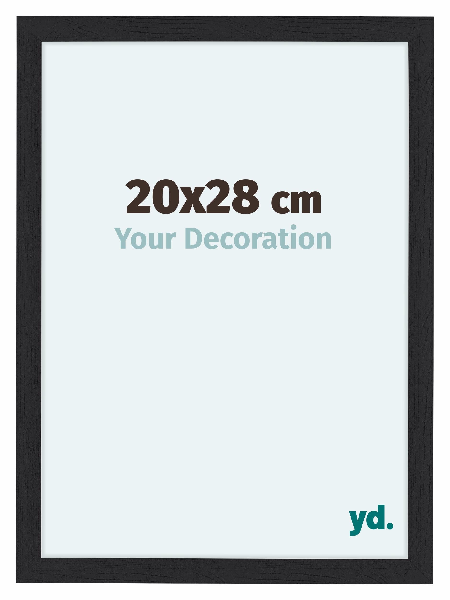 Your Decoration - Picture Frame 20x28 cm - Black Woodgrain - Decorative Wall Frame in MDF with Antireflection - Frame 20x28 - Como — image 1