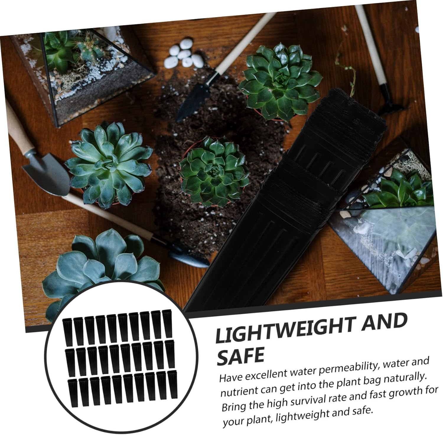 50pcs Thickened Black Nursery Grow Bags for Bonsai Plants and Seedlings Breathable Planting Pouches with Root Aeration Practical Transplant Planter Bags for Vegetables Flowers and