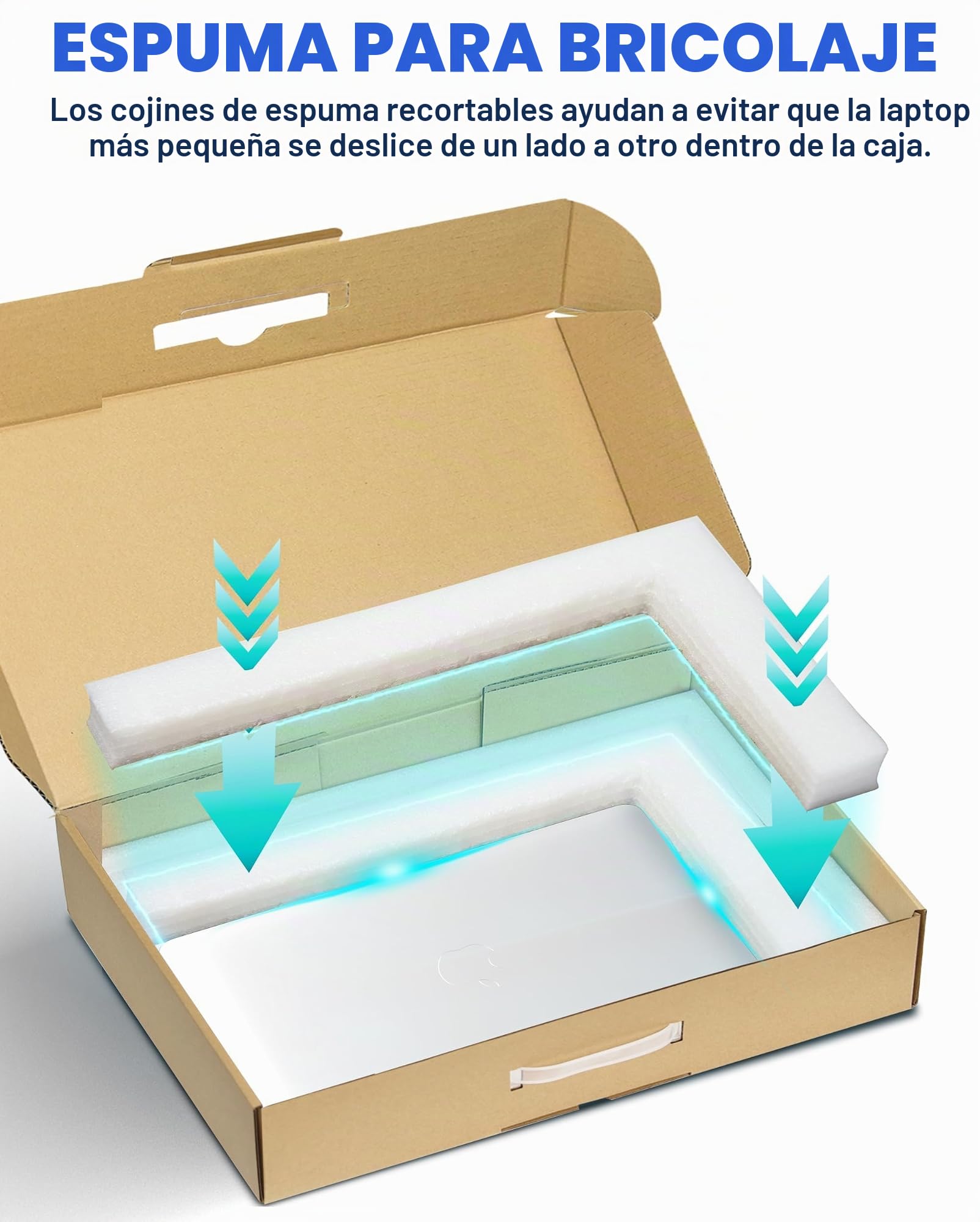 Caja de Envío para Portátil con Espuma de Protección para Portátiles de hasta 17 Pulgadas, Caja de Cartón para Envío de Portátiles, Caja de Envío Segura