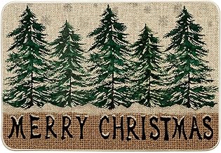 Artoid Mode Pine Trees Snowflakes Christmas Doormat, Merry Christmas Decoration Kitchen Floor Mat for Indoor Outdoor Decoration 40 x 60 cm