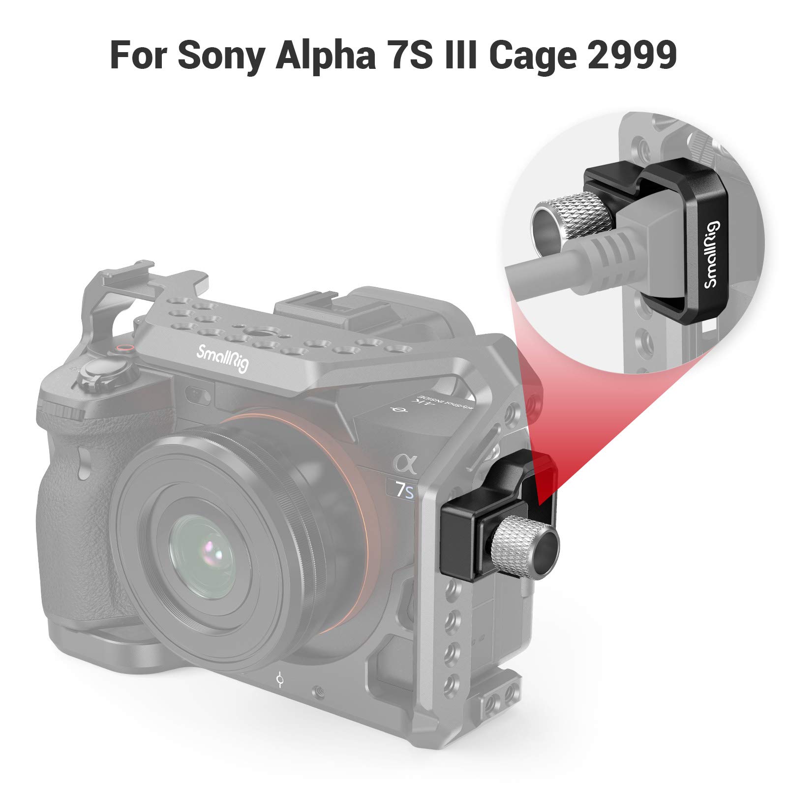 Image secondaire de Serre-Câble HDMI SMALLRIG pour Cage Sony A7S III - Sécurisation Optimale