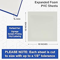 Vista 101 de Duco USA-Made Expanded PVC Sheet 1/8" Thick - 8 Pack of 6 x 12" Matte White Closed Cell Foam Board - Lightweight Rigid 3mm PVC Plastic Sheet for