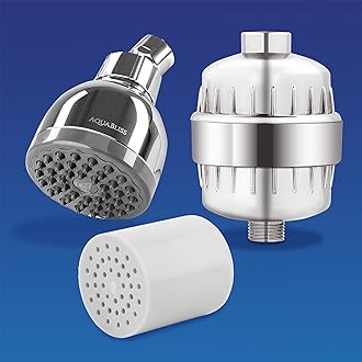 SF100 Revitalizing Shower Filter + 1 Extra SFC100 Cartridge & TurboSpa 3" High Pressure Shower Head - Chrome