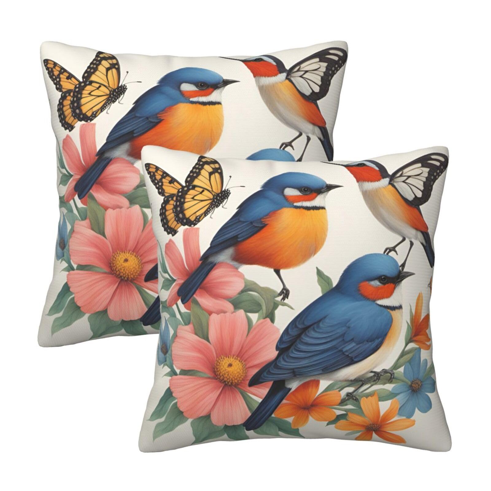 Housse de coussin de salon motif oiseaux décoration élégante maison