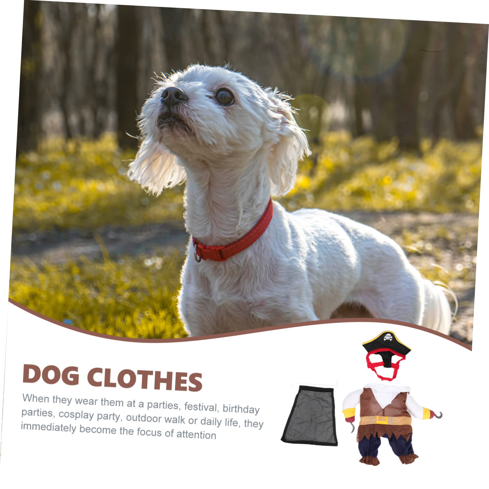 Sosoport 5 Set Costume da trasformazione per animali domestici costumi cane divertenti dog costume cappello da pirata per cane vestiti per cani comodi costume da pirata costume da cane Moda