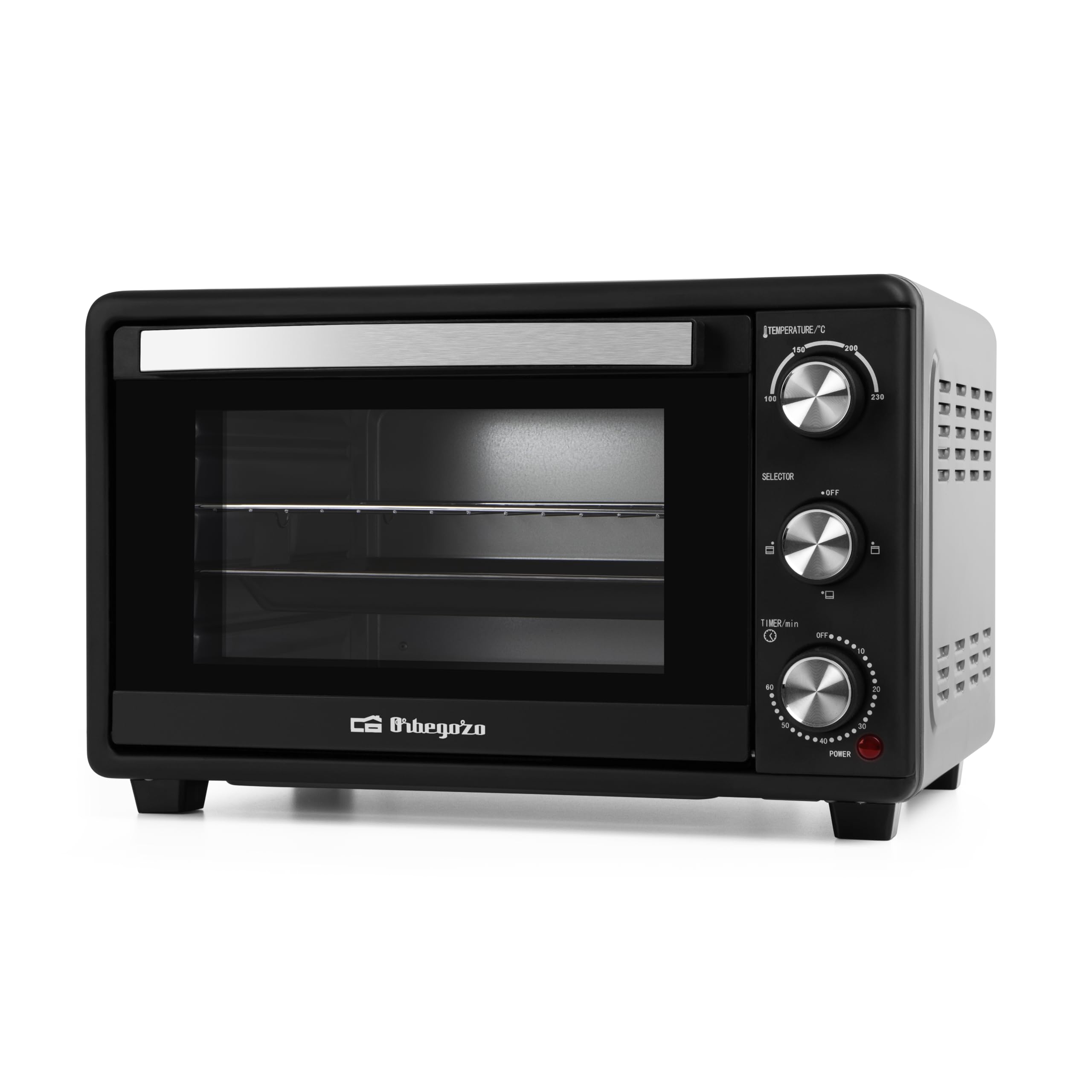 Orbegozo HCI 5025, Horno eléctrico de sobremesa, 25 litros, termostato regulable, 1500 W, indicador luminoso, temporizador, calor superior e inferior simulaneo o individual, color negro