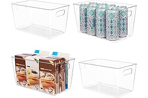 YIHONG Clear Plastic Storage Closets with Handles (Set of 4)