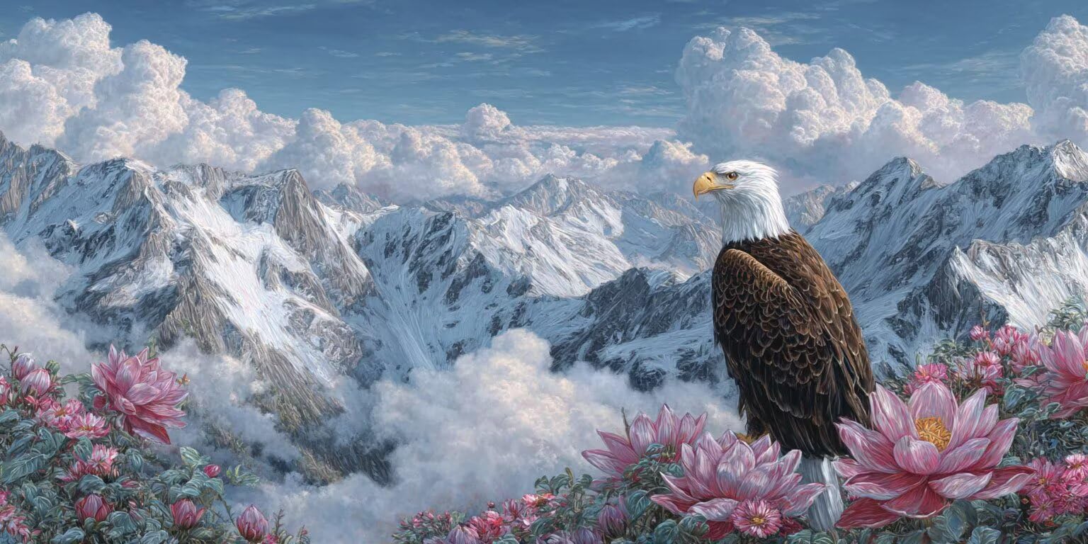 Pintar por Numeros Adultos, Eagle Snow Mountain, 70x90cm 7JGWX-297