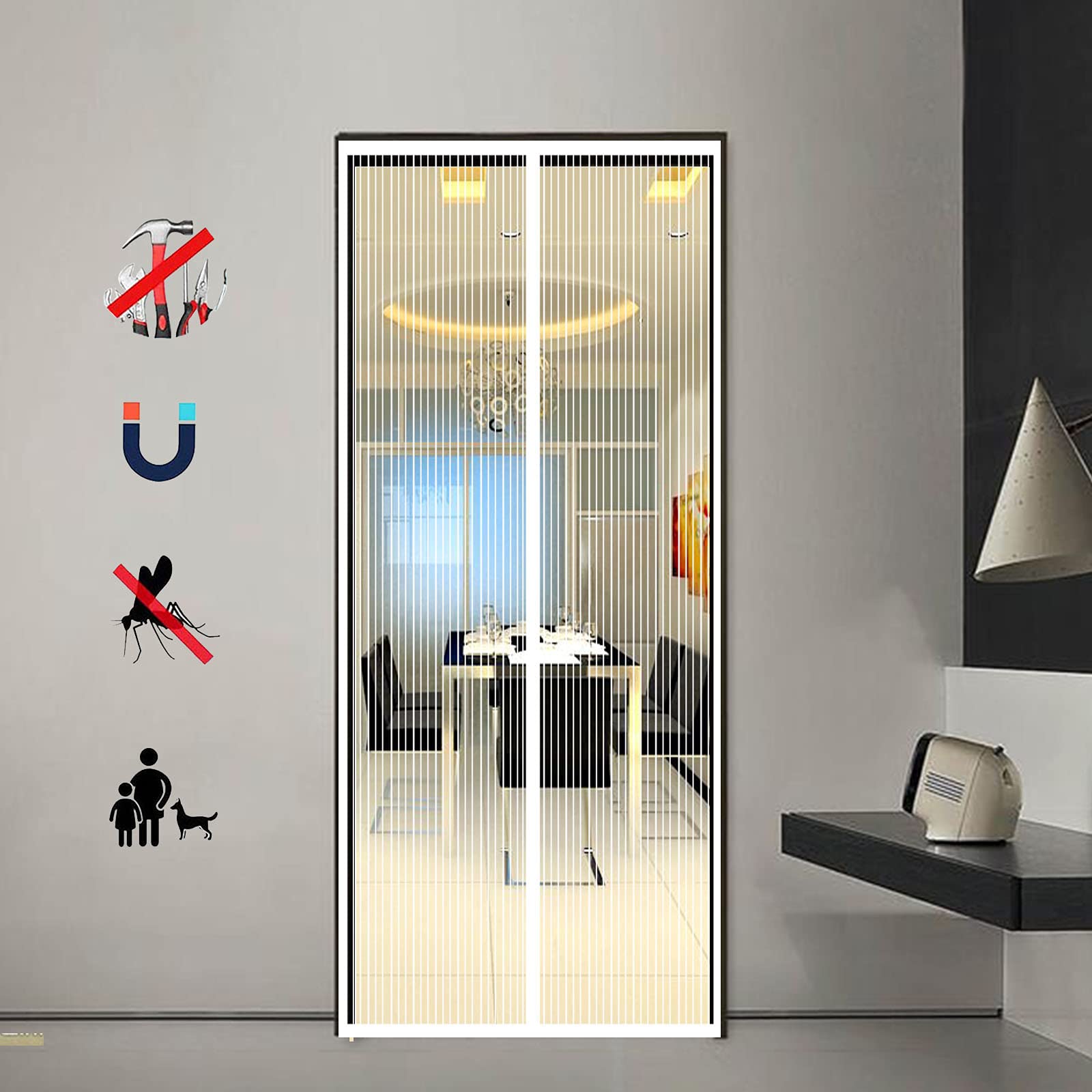 Moustiquaire de porte fermeture automatique pour un été sans insectes