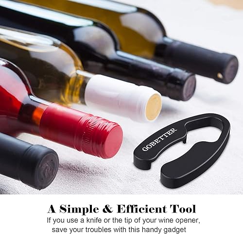 Miniatura 4 de Cortador de papel de aluminio para vino, diseño magnético 2 piezas, 4 cuchillas inoxidables, removedor de papel de aluminio, accesorio para abridor