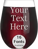 Personalized 15oz Stemless Wine Glasses Engraved Custom Text - Unique Gifts for Women Men Birthdays Weddings Retirement