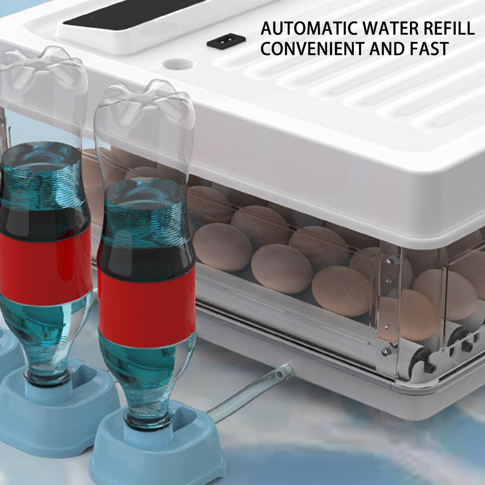 Fdit Candela LED per Incubatrice Automatica per Uova, Kit di Schiusa a Doppia Alimentazione (Spina europea 220 V 64 uova)