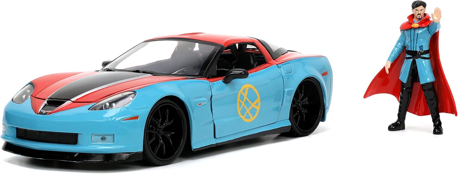 Jada Toys Marvel Doctor Strange Corvette Z06 die-cast car and figure in packaging