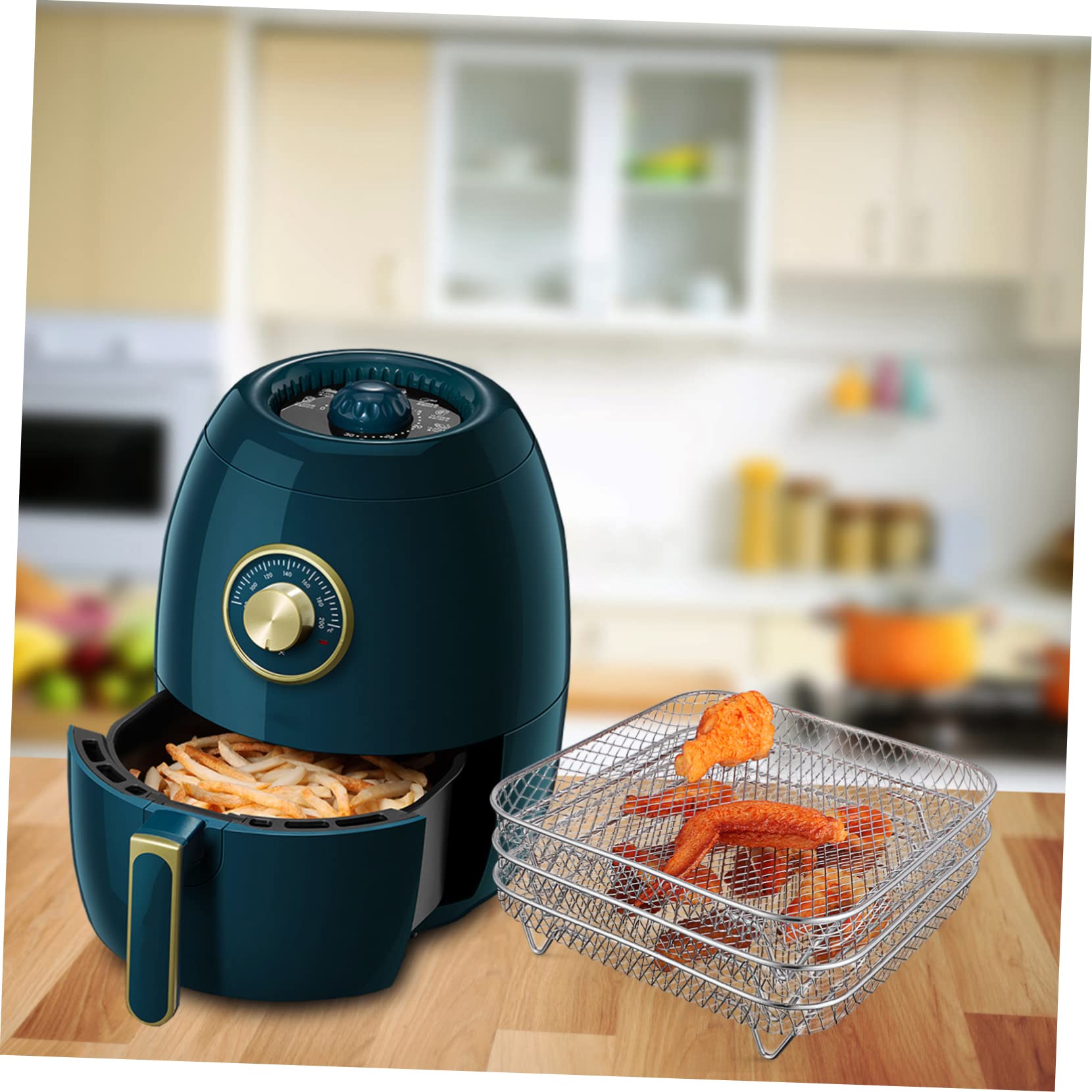 COLLBATH 3piezas Soporte para Freidoras De Aire Rejillas De Malla Rejillas Inoxidable Accesorios Air Fryer