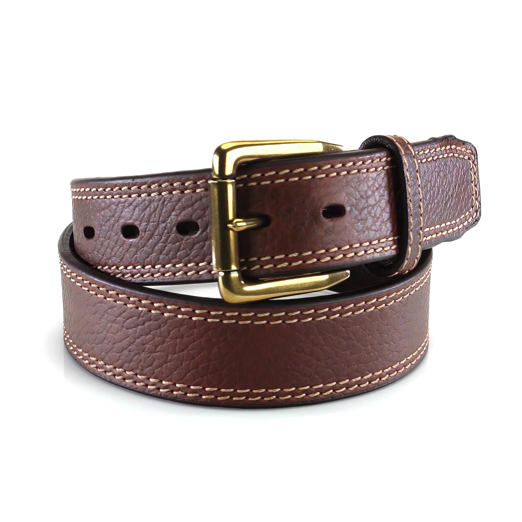 ARIAT Men's Pebble Grain Double Stitch Belt, Brown, 36