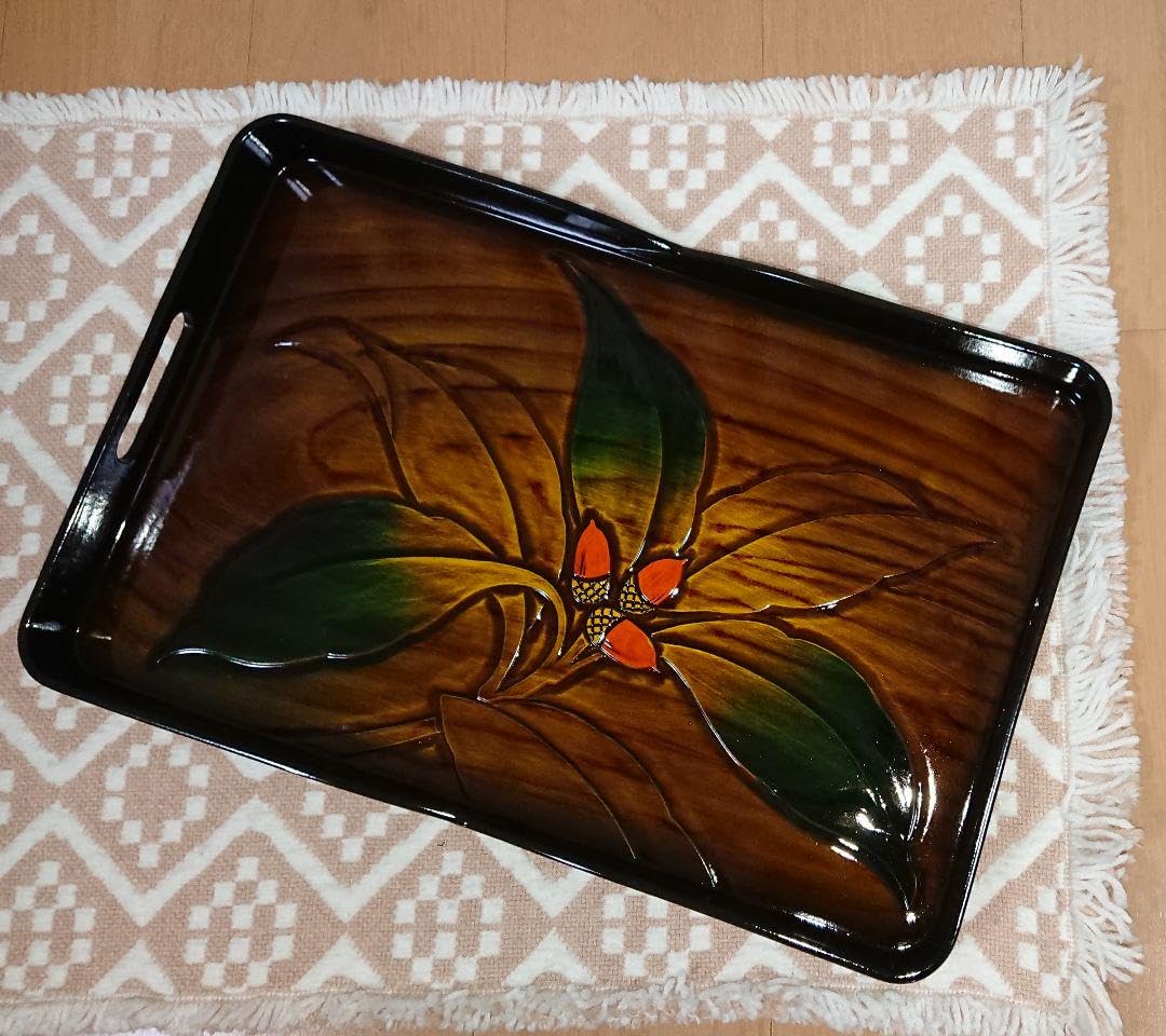 Amazon｜長手盆 高級漆器 工芸品 品 長盆 横幅 約48センチ 縦 約