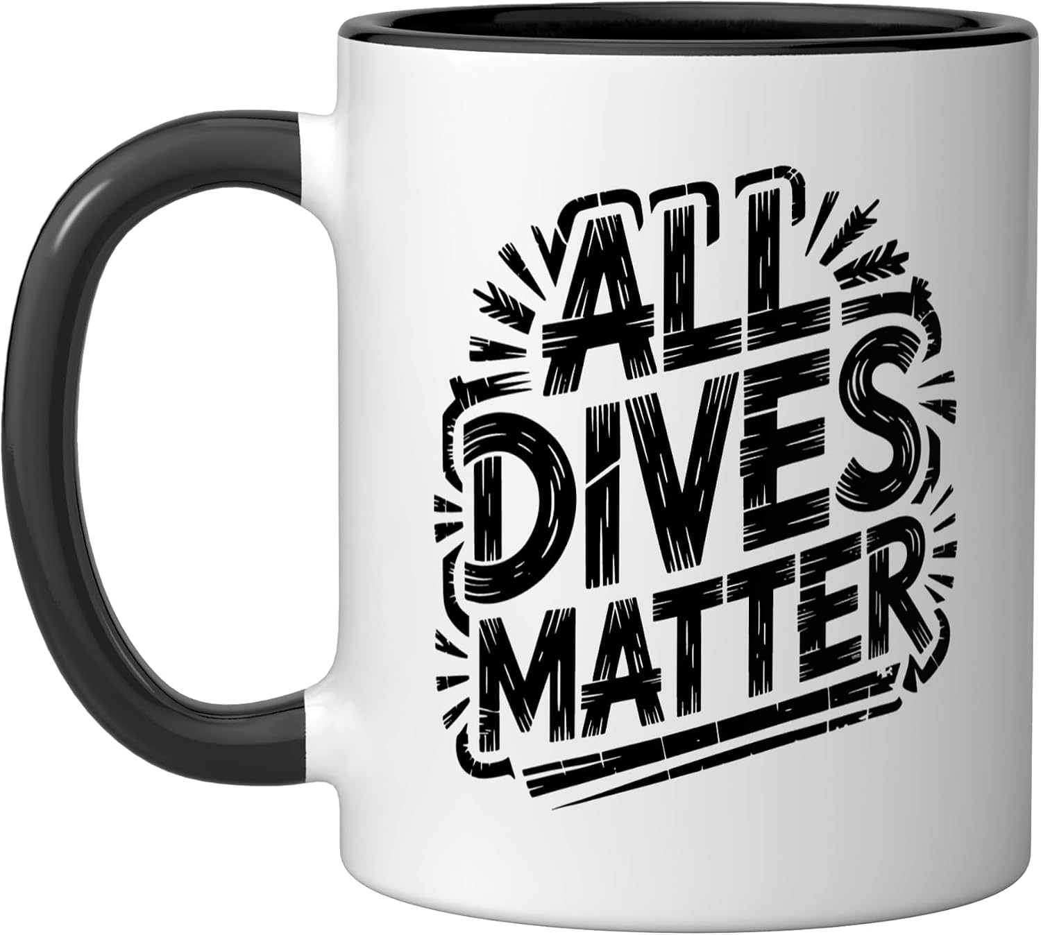 Dives Matter Dumpster Diver Trash Picker Humor Parody Ceramic Mug, Pink/White, 15oz image 4
