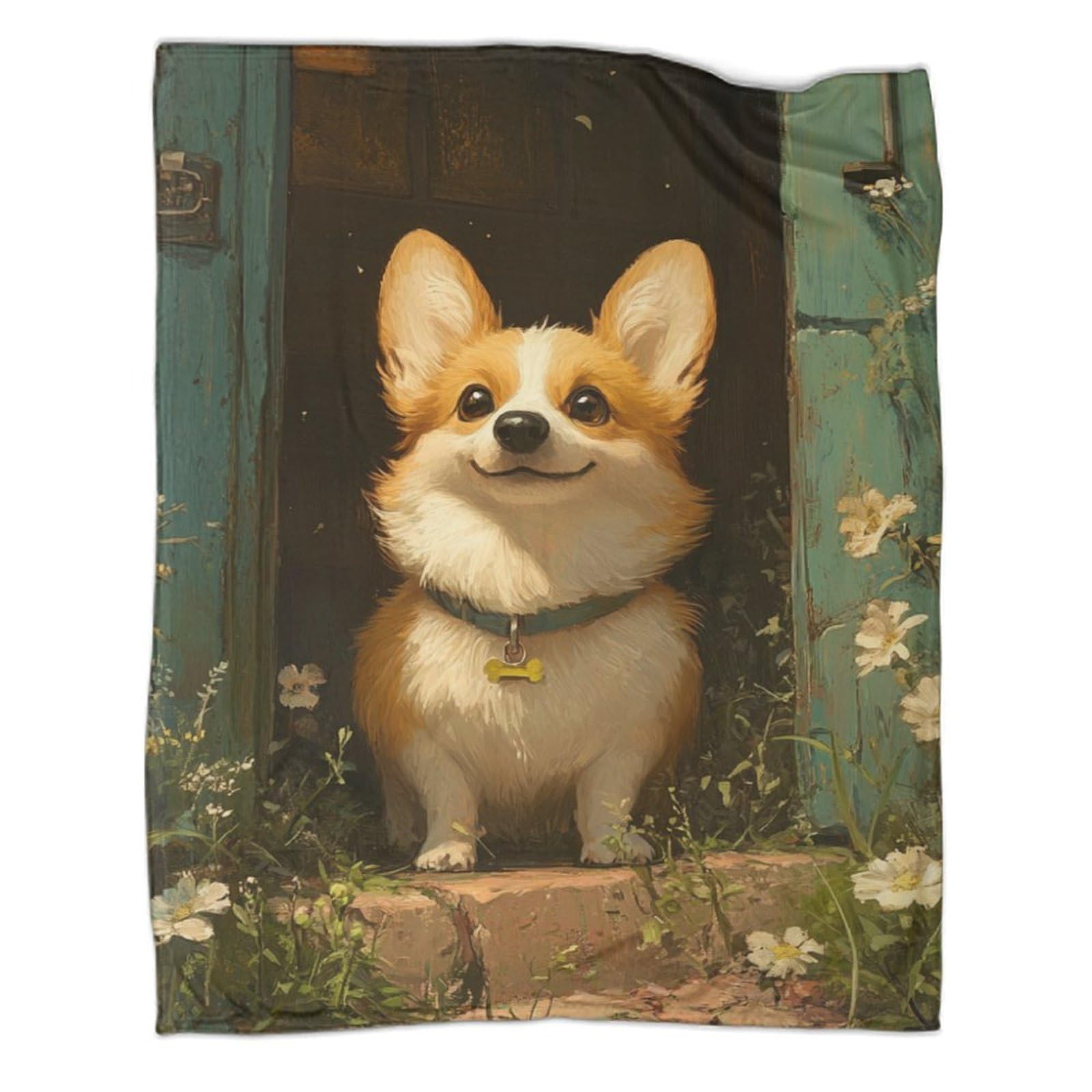 Couverture corgi chaude pour cocooning au salon et bureau
