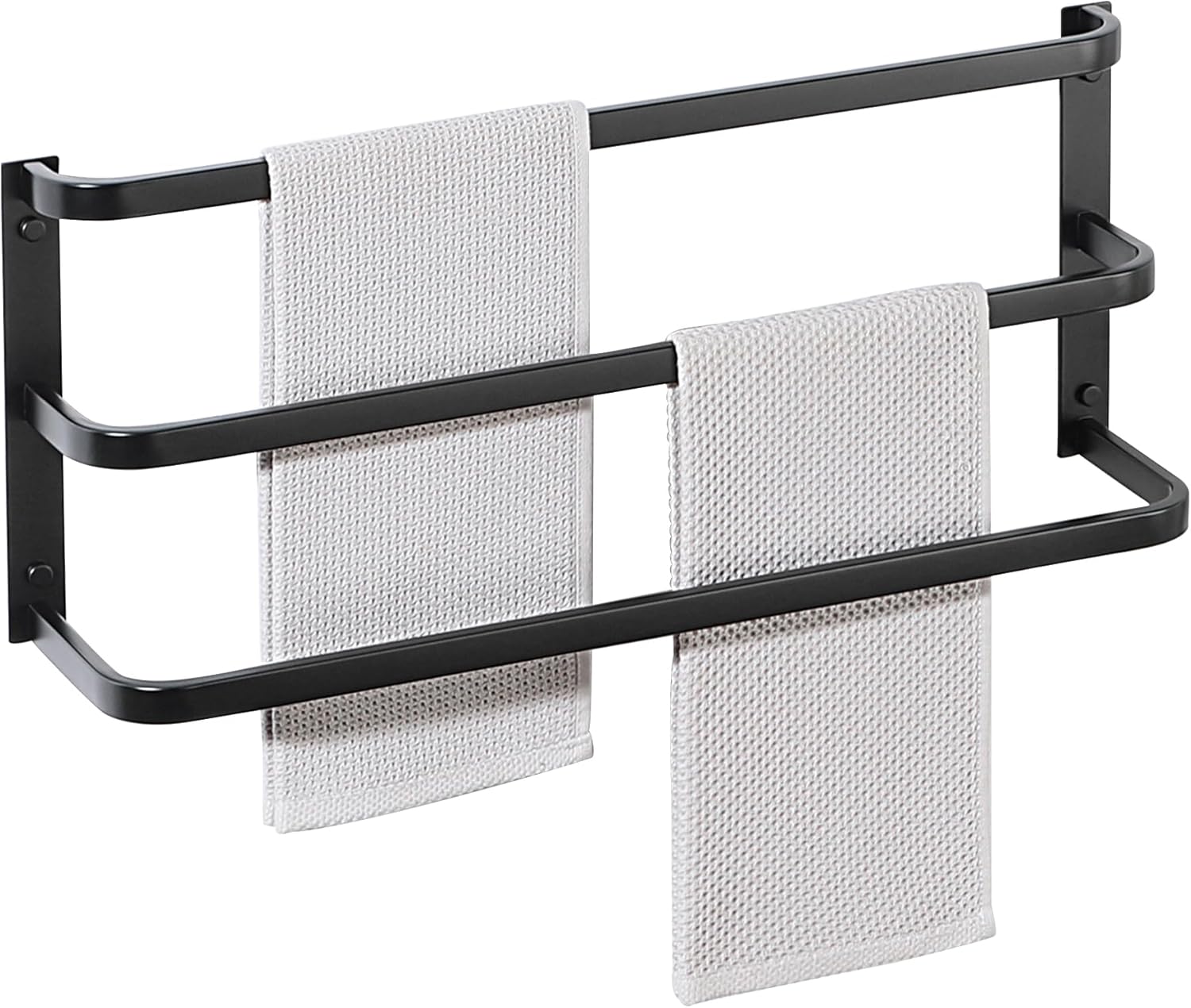 Bath 3 Towel Bars,Towel Holder Towel Racks for Bathroom Wall Mount,Heavy Duty SUS304 Stainless Steel Towel Hanger Towel Rails, Matte Black, 24-Inch